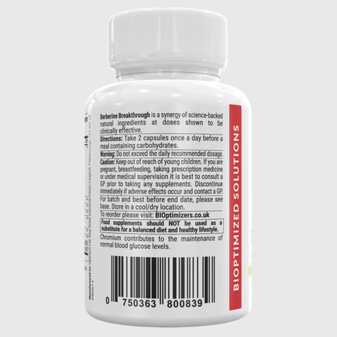 Bioptimizers Berberine Breakthrough nutrition information