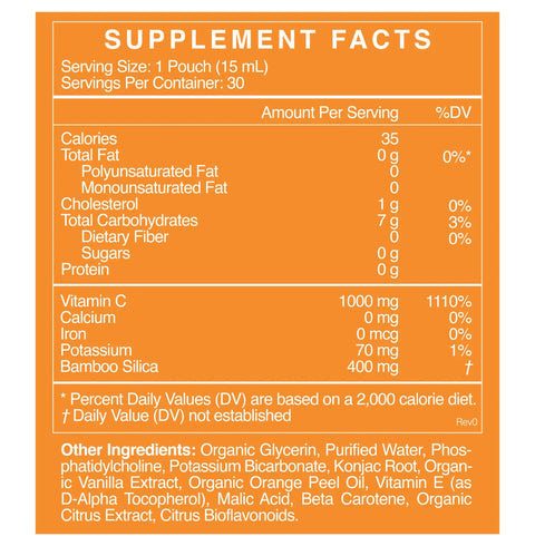 Cymbiotika - Synergy Liposomal C Vitamin - Supplement facts