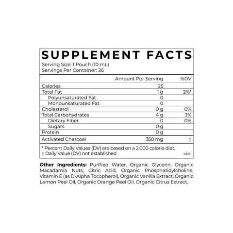Cymbiotika - Activated Charcoal supplement facts