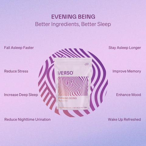 Sugar-free evening supplement Evening Being from Verso, designed for relaxation and better sleep with glycine and magnesium.