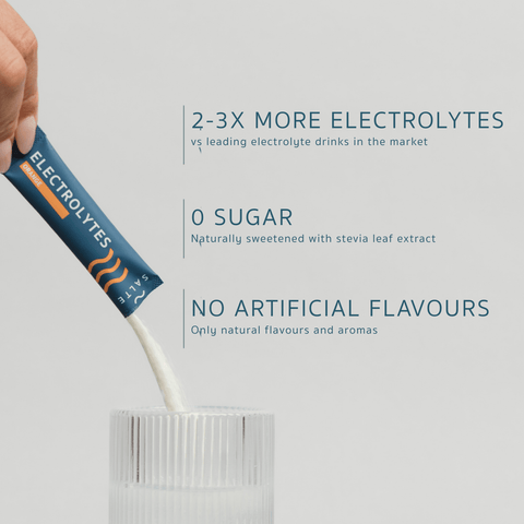 SALTE Electrolytes - 2-3x more electrolytes, 0 sugar and not artifical flavours