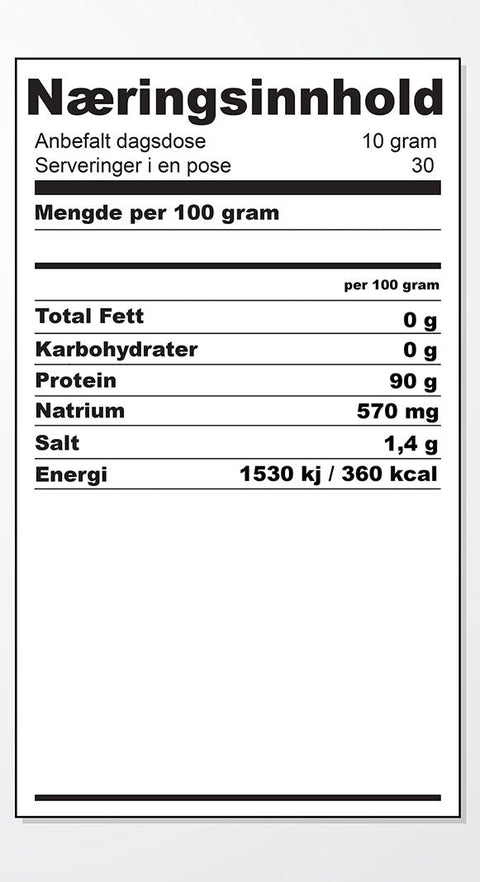 Nutritional content for Collagen Protein from Superstate