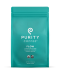 Kaffepose med medium brenning fra Purity Coffee merket "FLOW," designet for generell helse og mental fokus.