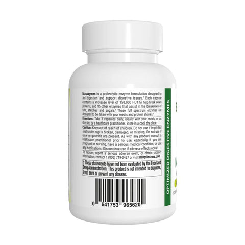 MassZymes by BiOptimizers, 30 capsules, designed to improve protein digestion and support recovery.